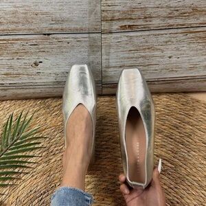 Silver Women's Flats by Unknown Brand